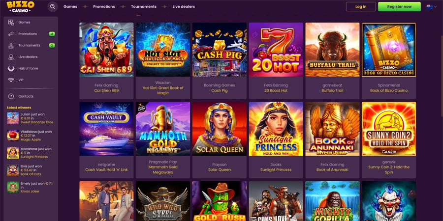 screenshot bizzo casino slots