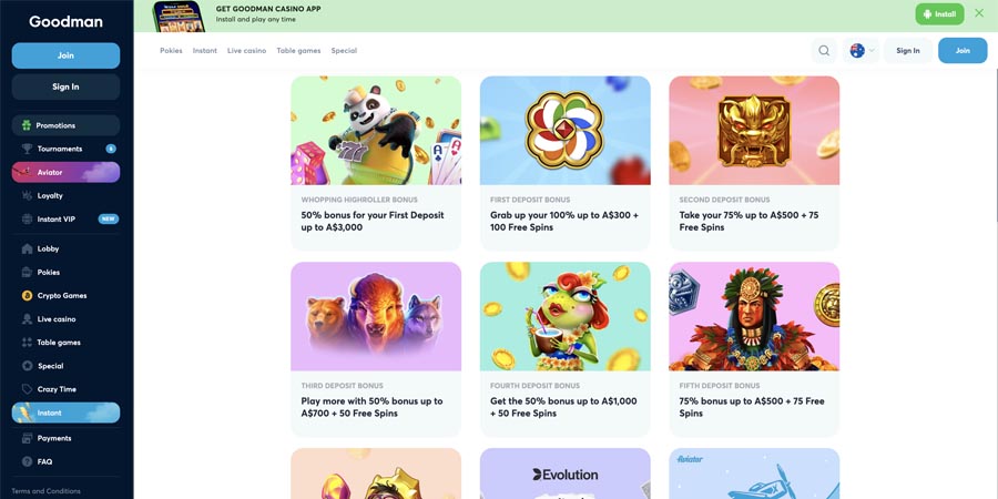 screenshot goodman casino promotions