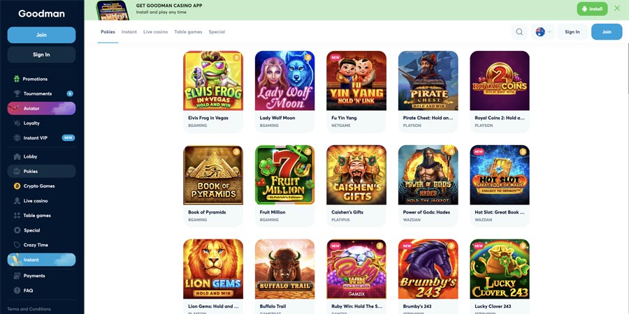 screenshot goodman casino slots